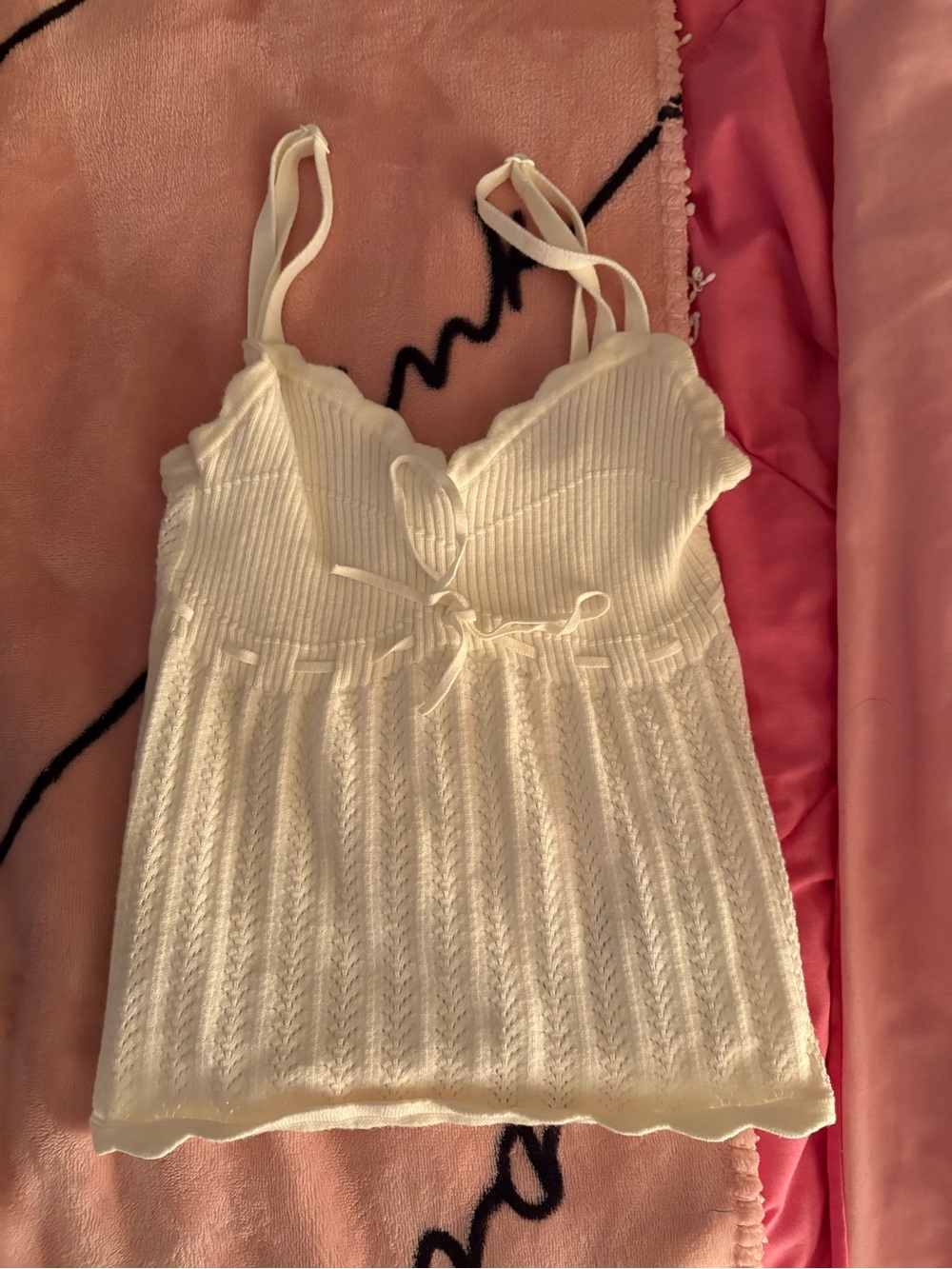 Aritzia cream Knit Cami Tank Top - Lightweight Ribbed Knit